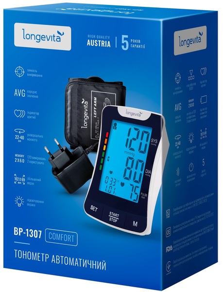 Автоматичний тонометр Longevita ВР-1307 12