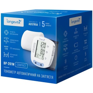 Автоматичний тонометр Longevita BP-201M (на зап'ястя) Автоматичний тонометр Longevita BP-201M (на зап'ястя) зображення 7