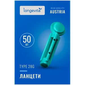Ланцети Longevita Type 28G (50шт/уп.)